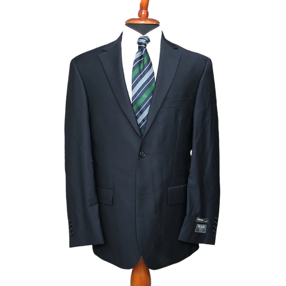 jos a bank suit jacket 40r dark blue tailored fit signature wool superfine new